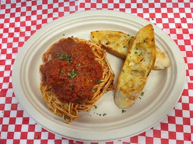 Spaghetti in Greek Meat Sauce.