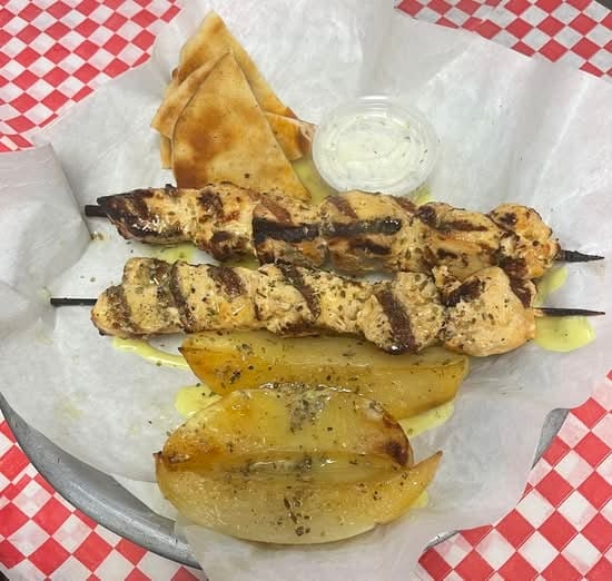 Chicken Skewers (Souvlaki) Platter.
