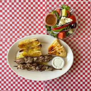 2 Pork Skewers (Souvlaki) Platter