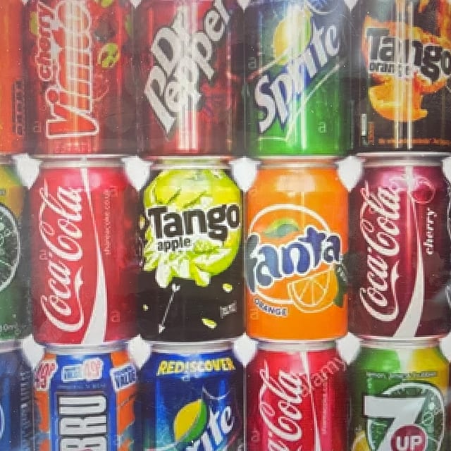 Assorted Soft Drinks.