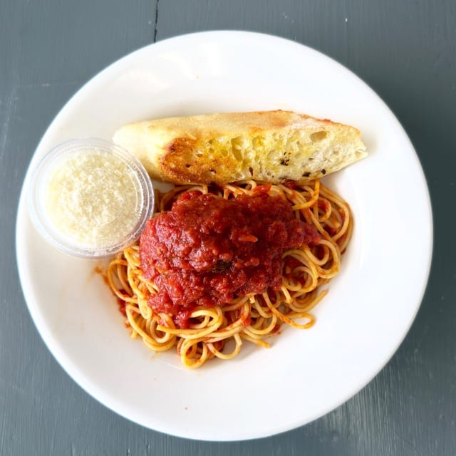 Kids Spaghetti and One Meatball.